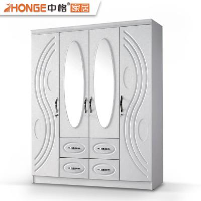 China PANEL Fancy Furniture Bedroom Fabric Closet PVC Modern Design Wooden Wardrobe for sale