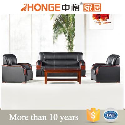 China Sectional Furniture Simple Style Foshan Sofa Office Wooden Commercial Executive Leather Sofa for sale