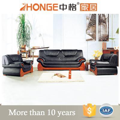 China Special Long Durability Office Furniture Use Executive Office Sectional Black Leather Sofa for sale