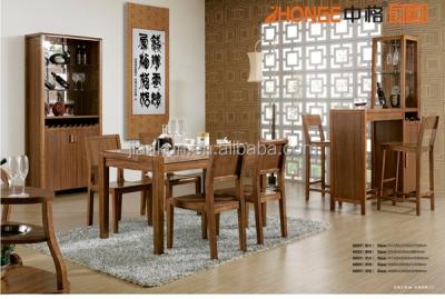 China Solid Wood Natural Simple Living Room Showcase Design Fiber Dining Table Set for sale