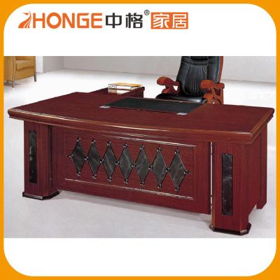 China Wholesale American Standard Red Wood PANEL Leather Upholstered Desk for sale