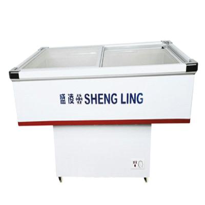 China Low Moq Commercial Cold Storage Chest Freezer Glass Door Chest Freezer For Supermarket for sale