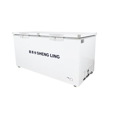 China Double Temperature Home Commercial Chest Freezer 2 Door Low Commercial Deep Chest Freezer for sale