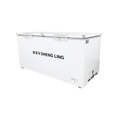 China Commercial Hot Commercial Freezer Glass Top Horizontal Chest Merchandiser Solid Type Chest Freezer With Folding Door for sale