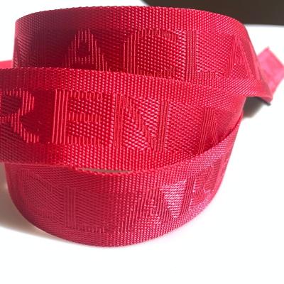 China High quality and customizable LOGO eco-friendly jacquard weave nylon webbing for bags for sale