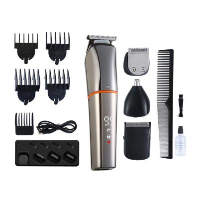 China Professional Waterproof RV IPX6 Rechargeable Digital Display 9 in 1 Grooming Kit Hair Trimmer Kit for sale