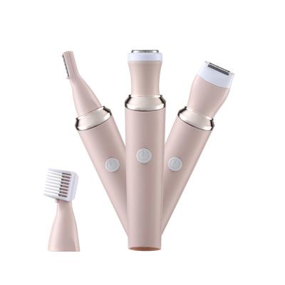 China Rv Universal Waterproof Rechargeable 4 In 1 IPX5 Body Hair And Face Hair Hair Trimmer Set For Women for sale