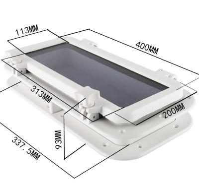 China Newmao waterproof plastic marine yacht porthole rectangular window 400mm x 200mm for sale