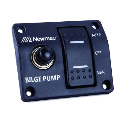 China Newmao Bilge Pump Switch Panel Aluminum Three Way Switch Panel 12v (auto--manual) 24v Volvo Man-on-NMSP Aluminum Series 15A for sale