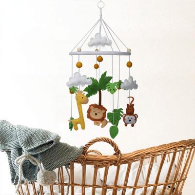 China Musical Felt Hanging Wind Chimes Safari Carousel Farmhouse Decor Baby Room Decor Nursery Mobiles Safari Jungle Animal Baby Crib Mobile for sale