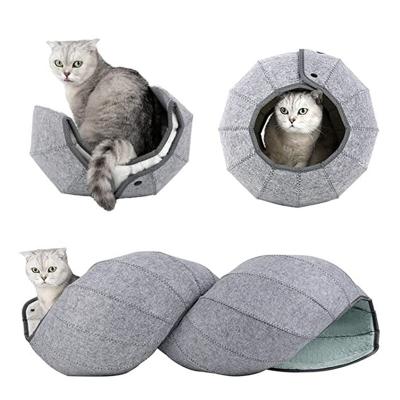 China Interactive Toy Cat Puppies Rabbit Toy Funny Cat Toy Ball Folding Cat Tunnel Breathable Foldable Game Puzzle Pet Tunnel for sale