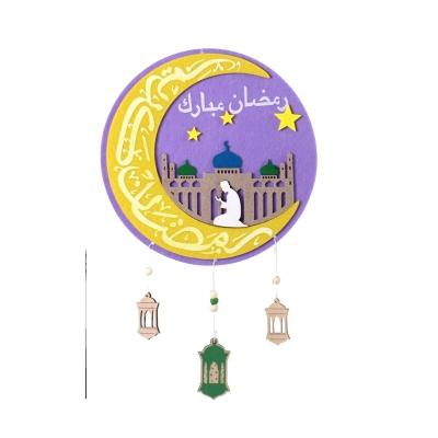 China Latest Design Durable Mubarak Felt Hanging Pendent Ramadan Decoration For Home Islamic Muslim Party Decor for sale