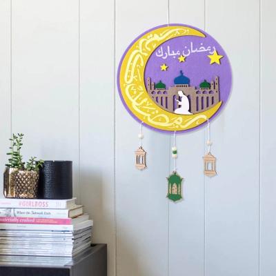 China Wholesale Durable Mubarak Felt Hanging Pendent Ramadan Decoration for Home Islamic Muslim Ramadan Decoration for sale