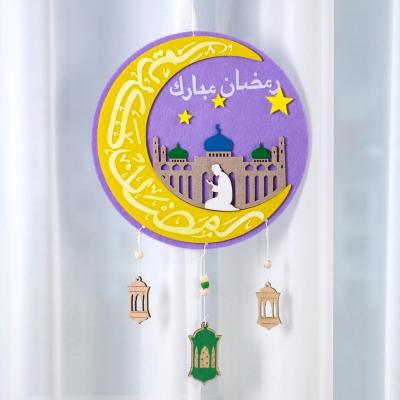 China Durable Eid Mubarak Felt Hanging Pendent Ramadan Decoration for Islamic Muslim Party Home Decor for sale