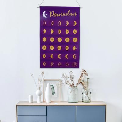 China Durable 2022 Countdown Calendar Advent Calendar For Kids Eid Gifts Hanging Felt Large Size Decorations for sale