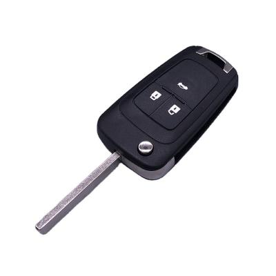 China Replace Wholesale Car Key Case Factory Price Flip Folding Remote 3 Button Cover Car Key Shell For Chevrolet for sale