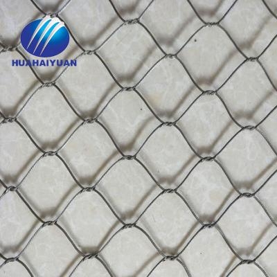 China Plain Weave Wire Rope Mesh Ferrule Stainless Steel Cable Mesh Lion Tiger Cage Rope Mesh for sale