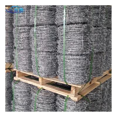 China Iron Wire 12#X14# Galvanized Barbed Wire 4 Point Galvanized Steel Barbed Wire Barbed Wire for sale