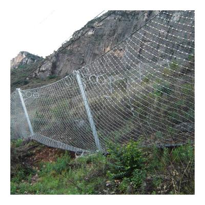 China hot dipped galvanized rockfall barrier fence SNS rockfall netting slope protection rockfall barrier RX025 RX050 RX075 for sale