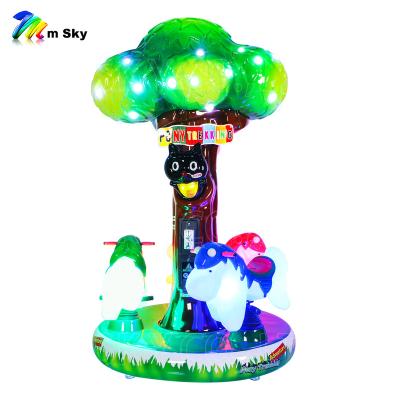 China Innotative Kiddie Rides Jungle KA-615 Win Round Joyful Silver Fiberglass Kiddie Rides Carousel Coin Operated Go Round In The Mall for sale