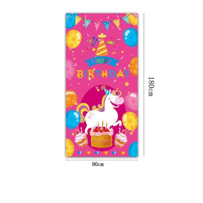 China Children's Birthday Decoration Banner Indoor and Outdoor Poster Layout Scene Hanging Flap Customized Theme Party Vertical Cartoon Outdoor Advertising Display for sale