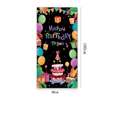 China Children's Birthday Decoration Banner Indoor and Outdoor Poster Layout Scene Hanging Flap Customized Theme Party Vertical Cartoon Outdoor Advertising Display for sale