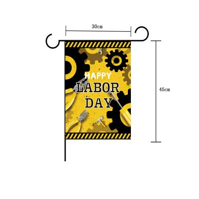 China Custom Outdoor Advertising Display Labor Day Yard Decoration Garden Flags Labor Day Decorations for sale