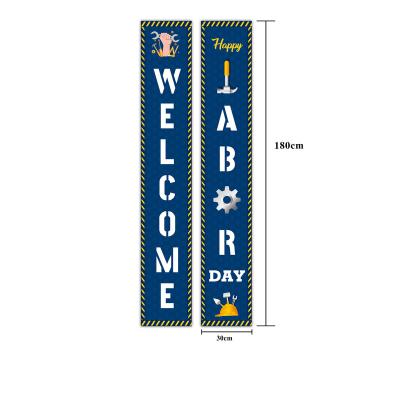 China Outdoor Advertising Display Wholesale Labor Day Porch Couplets Labor Day Celebration Banner Decorative Banner for sale