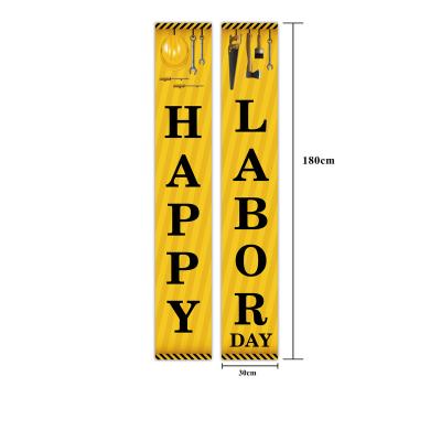 China Outdoor Advertising Display Wholesale Labor Day Porch Couplets Labor Party Decorative Banner for sale