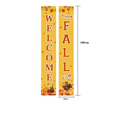 China Outdoor advertising display autumn thanksgiving decoration banner porch indoor outdoor couplet hanging flag for sale