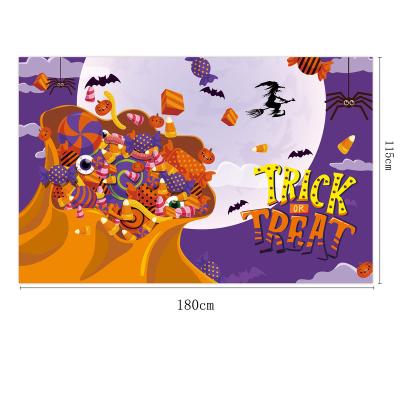 China New outdoor advertising display Halloween banner banner couplet decoration props background polyester cloth stage banner for sale