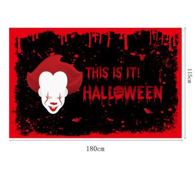 China Custom Outdoor Advertising Display Halloween Photography Background Banner Party Decoration Porch Couplet Banner for sale