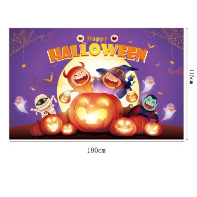 China Custom Outdoor Advertising Display Halloween Photography Background Banner Party Decoration Porch Couplet Banner for sale