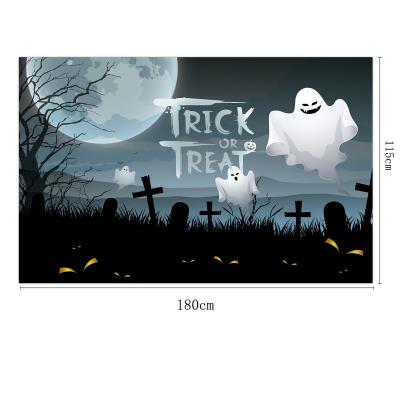 China Outdoor Advertising Display Factory Halloween Photography Background Banner Ghost Festival Party Decoration Porch Couplet Banner for sale