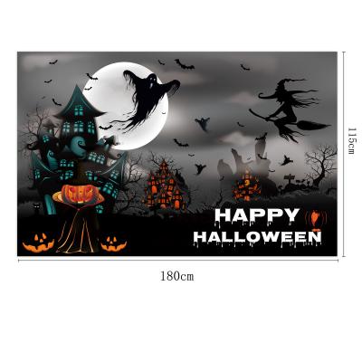 China Outdoor Advertising Display Halloween Photography Background Banner Party Decoration Porch Couplet Banner for sale