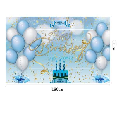 China Blue Outdoor Advertising Display Custom Birthday Decor Background Banner Balloon Party Porch Decoration for sale