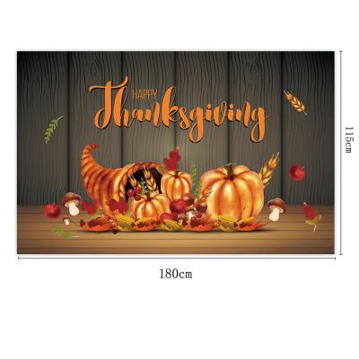 China Outdoor Advertising Display Autumn Thanksgiving Decoration Banner Home Party Background Cloth Decoration Entrance Hanging Flag for sale