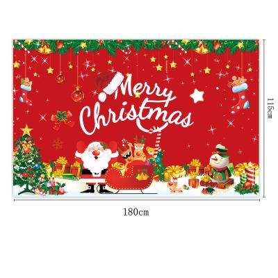 China Custom Outdoor Advertising Display Christmas Background Banner Christmas Party Decoration Porch Couplet Banner for sale