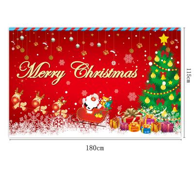 China Custom Outdoor Advertising Display Christmas Background Banner Christmas Party Decoration Porch Couplet Banner for sale