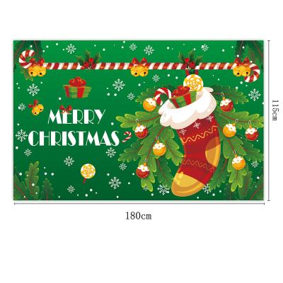 China Custom Outdoor Advertising Display Christmas Background Banner Christmas Party Decoration Porch Couplet Banner for sale