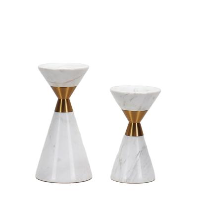 China Factory price durable decorative housewares marble candlestick holder for sale