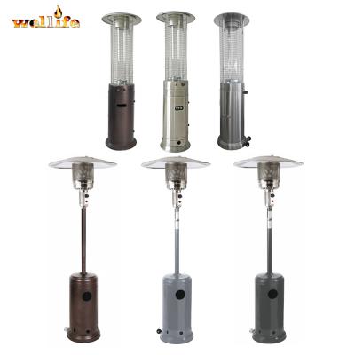 China 2021 China factory hot sale stocked best rated round natural gas patio heater with wheels outdoor propane patio heater for sale