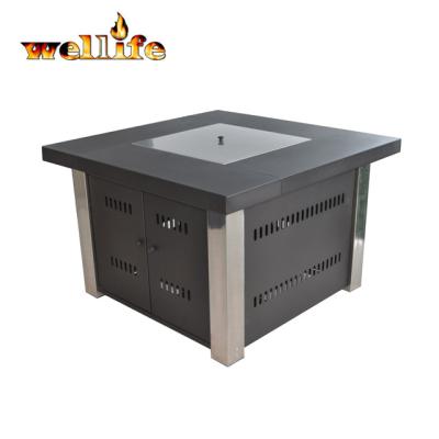 China China Factory Hot Selling New Gas Stored Square 50000 Btu Black MgO Rotary Ignition Fire Pit for sale