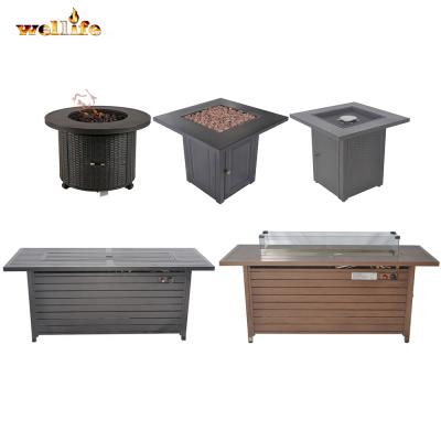 China High quality cast iron corten iron pit heater stocked rust color outdoor exteriors propane fire pit steel table for sale