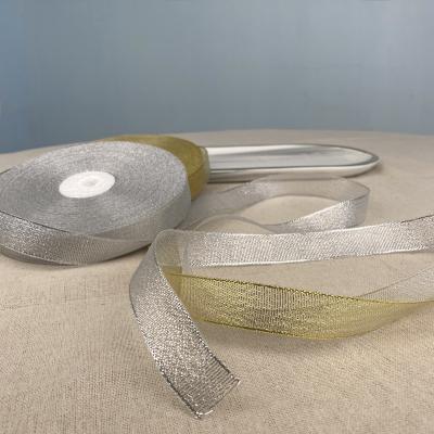 China Custom Made Gloss Gold Silver Onion Ribbon Metallic Ribbon Ribbon for sale