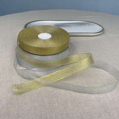 China Custom Made Gloss Gold Silver Onion Ribbon Metallic Ribbon Ribbon for sale