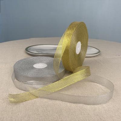 China Custom Made Gloss Gold Silver Onion Ribbon Metallic Ribbon Ribbon for sale