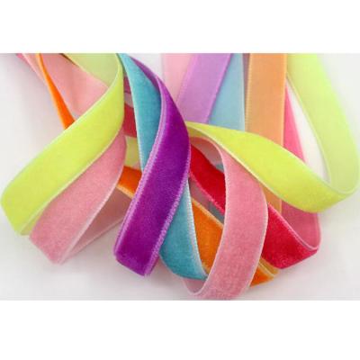 China Viable High Quality Solid Color Ribbon Single Sided Velvet Ribbon Wholesale for sale