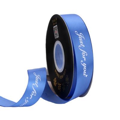 China Artificial printed grosgrain silk ribbon satin ribbon tape with logo for sale