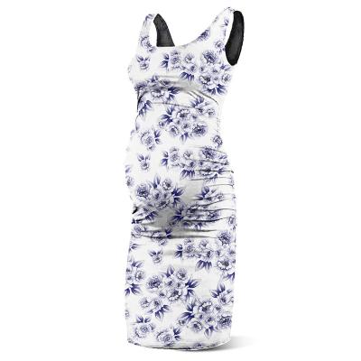 China New Breathable Women Love 2022 Maternity Sleeveless Casual Maxi Dress Photoshoot Office Baby Shower Maternity Dress for sale